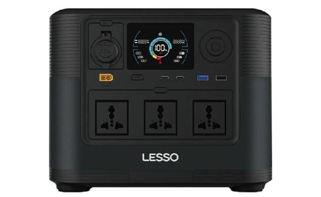 LESSO P10 Portable Energy Storage 1200W High-Power 1008Wh Battery with USB-A, Type-C, AC/DC & Car Port Outputs, Long 2000+ Cycle Life, Compact & Lightweight (10.5kg) Power Station - Black